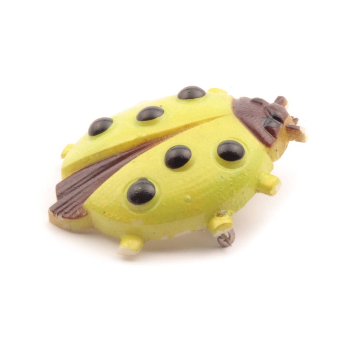 Vintage early celluloid plastic yellow ladybird lady bug pin brooch