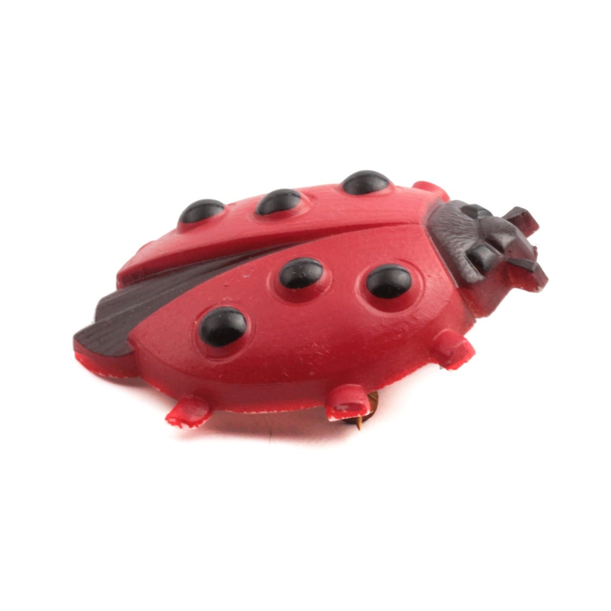 Vintage Bohemian early plastic celluloid red ladybird lady bug pin brooch