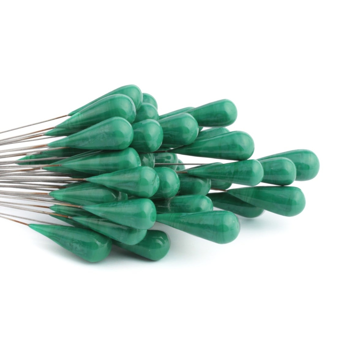 Czech lampwork green marble teardrop glass earring headpin glass bead (1 bead)