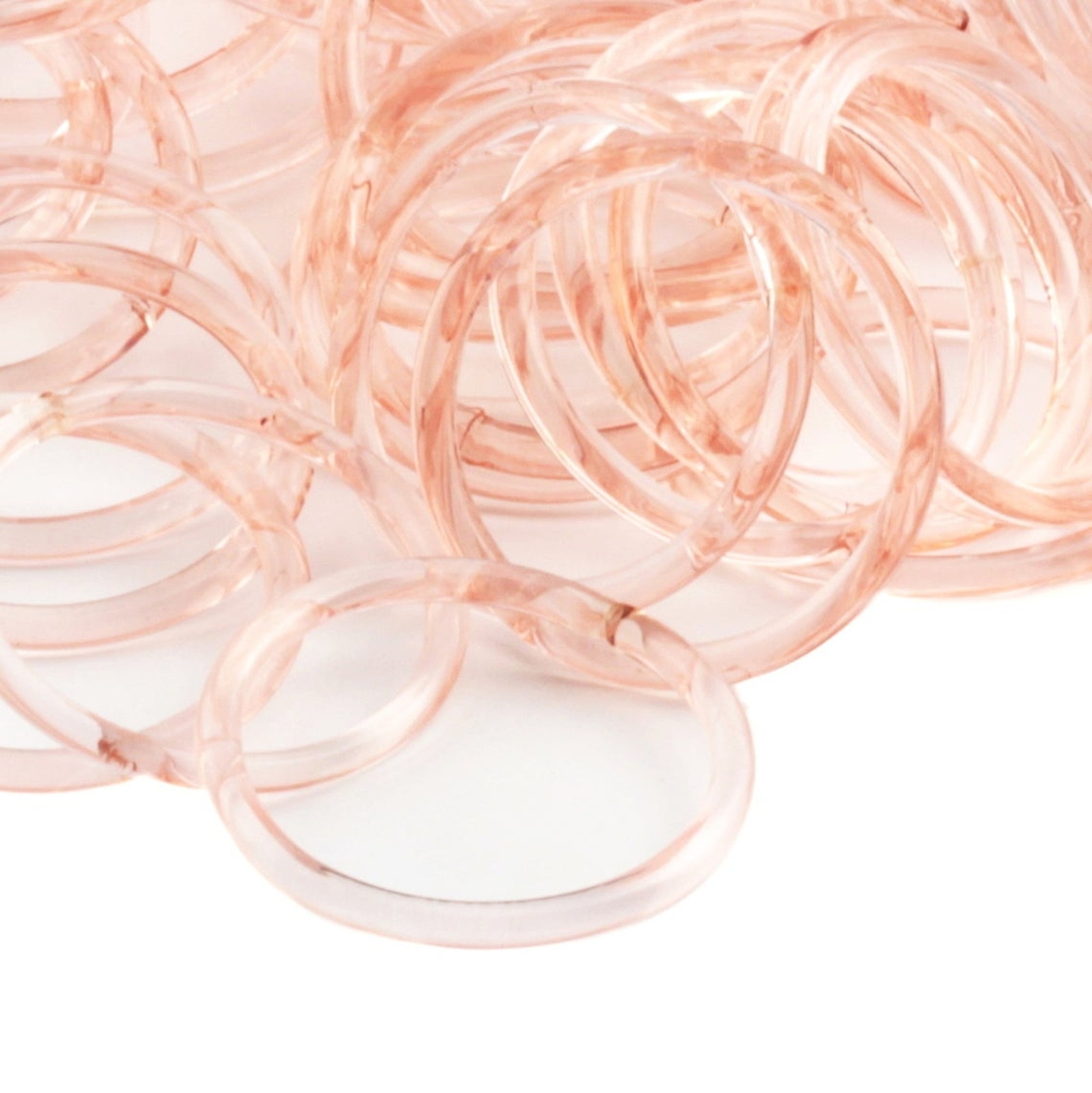 Lot (70) 48mm Antique Czech rosaline pink glass bangles hoops earring elements