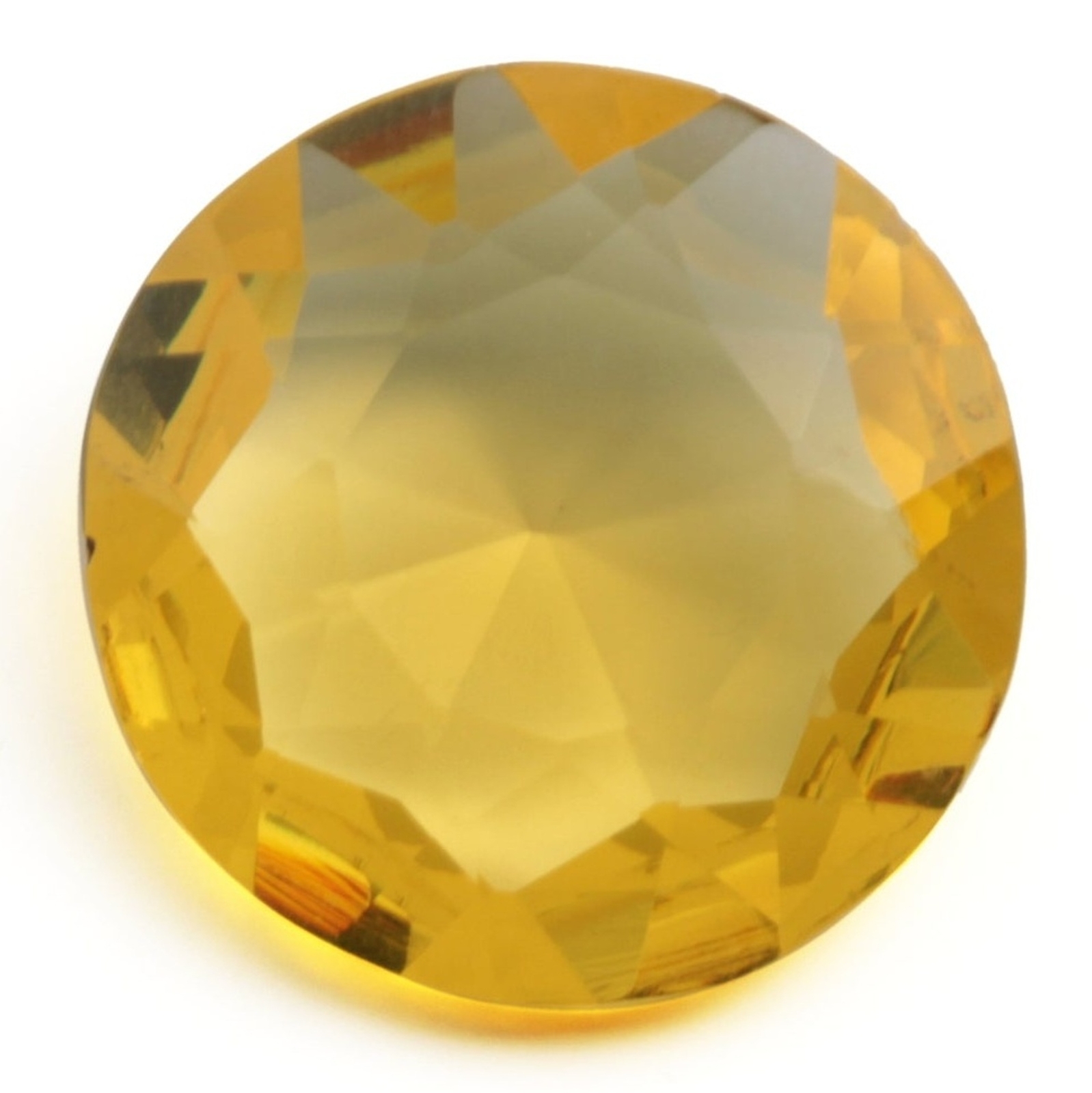 Large Czech antique hand brilliant cut citrine yellow round glass rhinestone 27mm