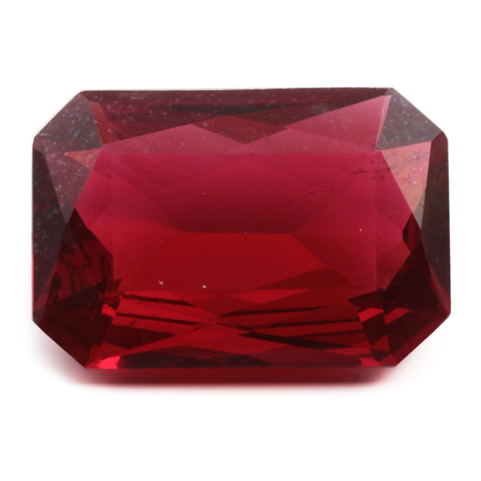 Large Czech antique hand cut fuchsia pink octagon glass rhinestone 27x18mm