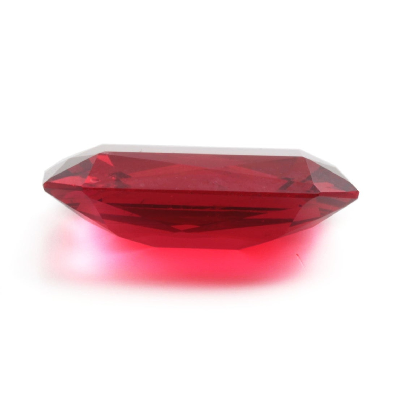 Large Czech antique hand cut fuchsia pink octagon glass rhinestone 27x18mm