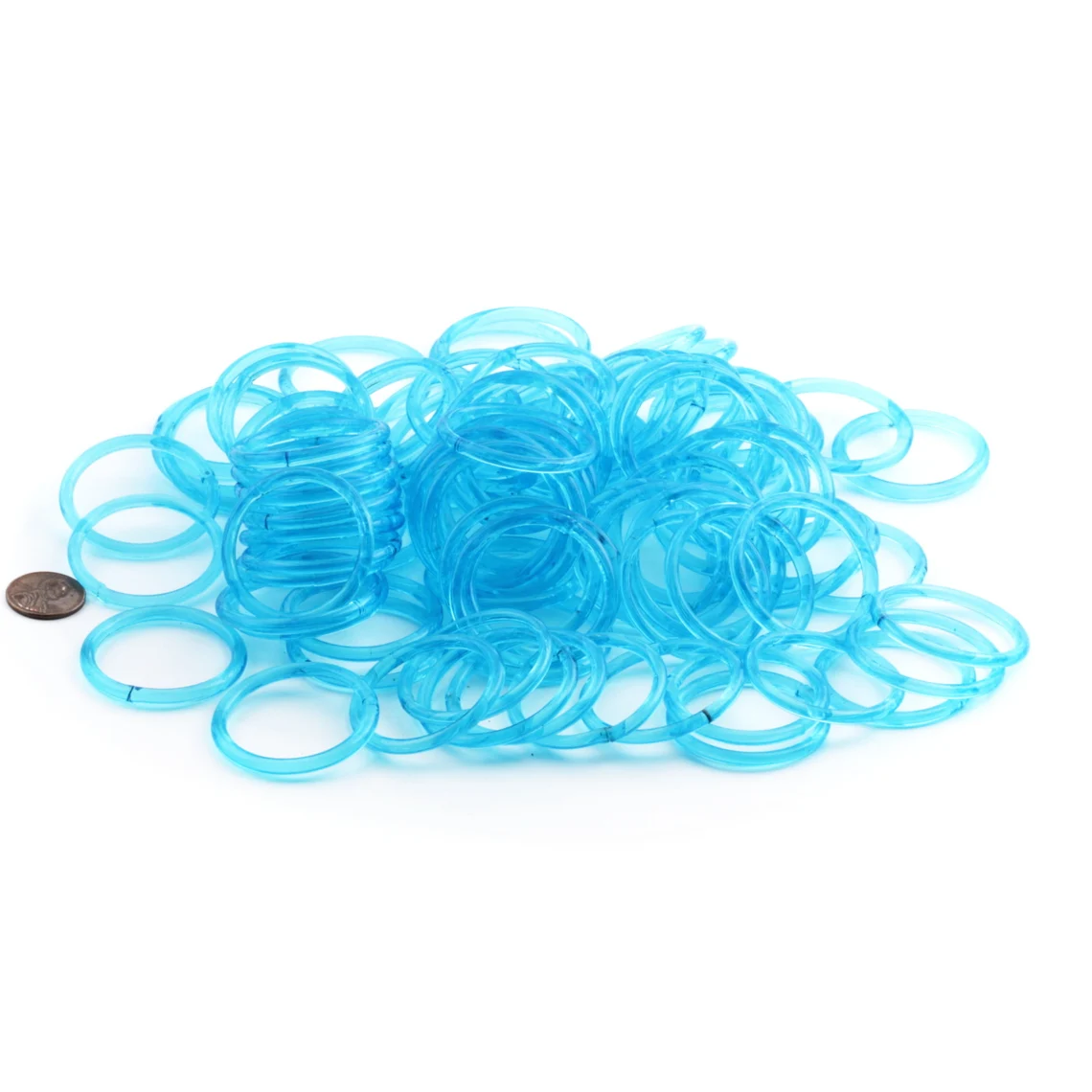Lot (96) antique Czech blue glass bangles hoop earring loops 38mm