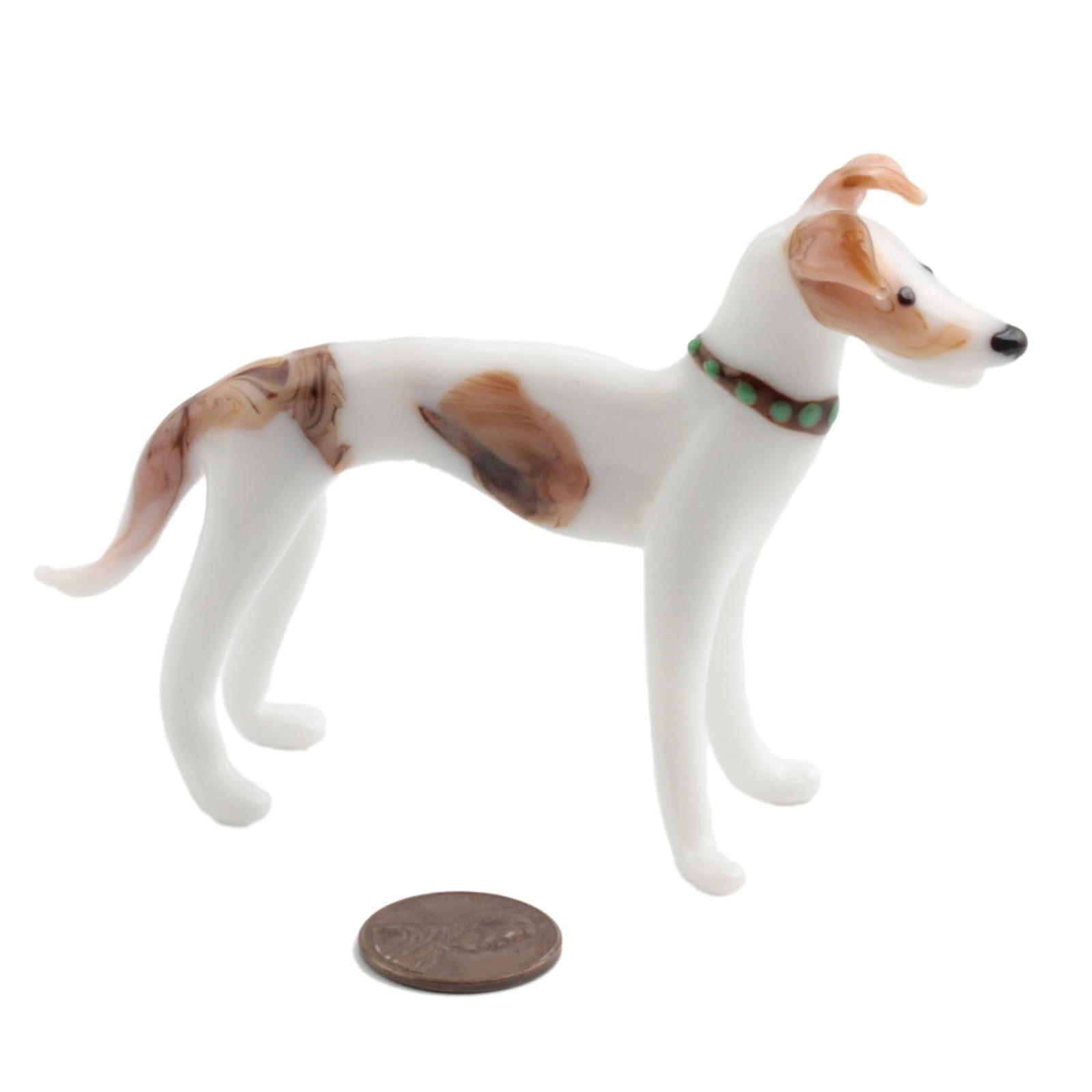 Czech handcrafted lampwork glass dog figurine ornament gift