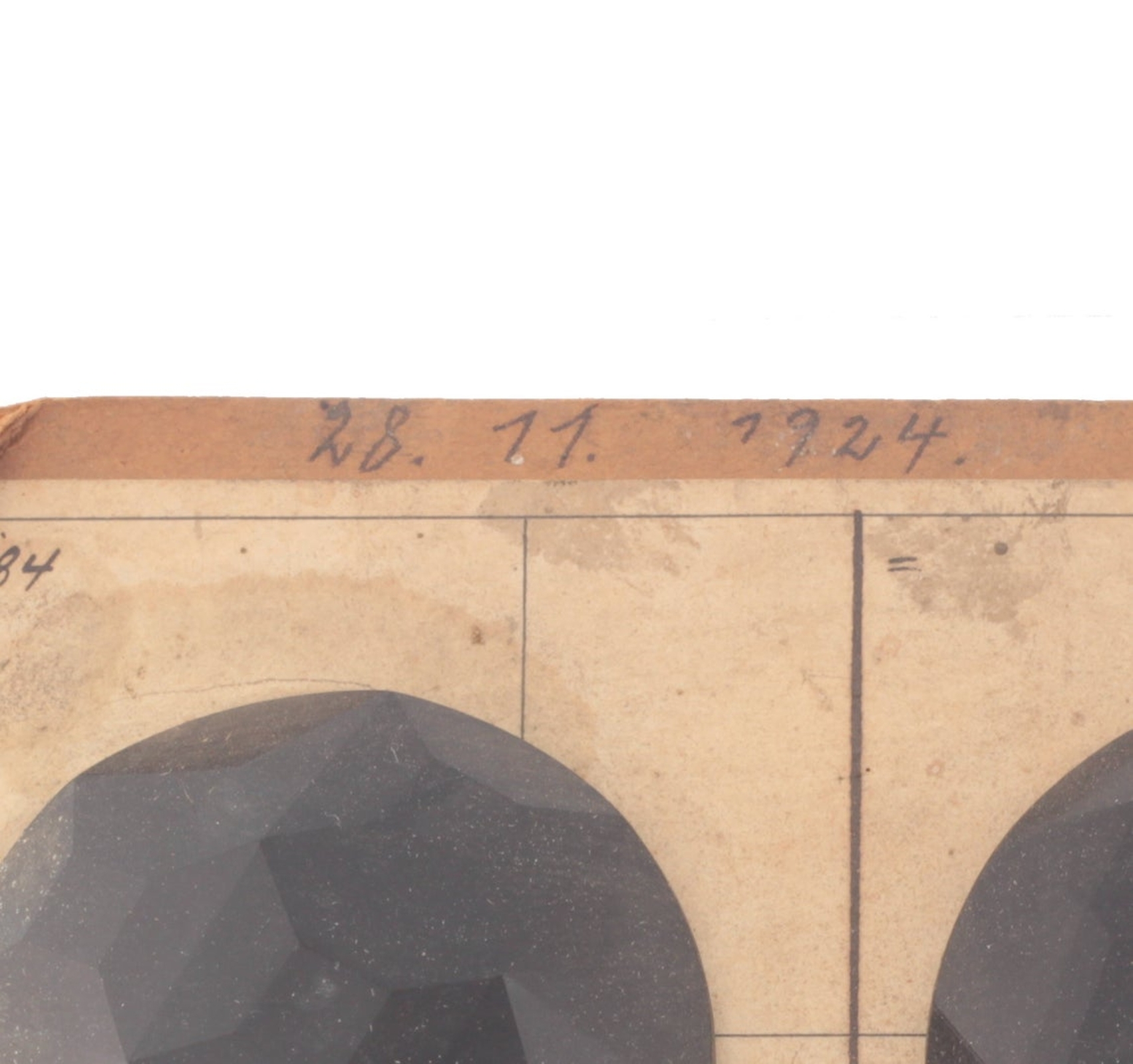 1924 sample card (20) extra large Czech antique Art Deco geometric jet black glass buttons