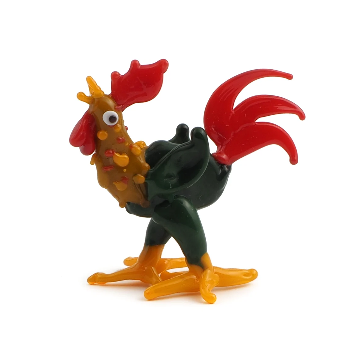Czech lampwork glass rooster cockerel figurine ornament