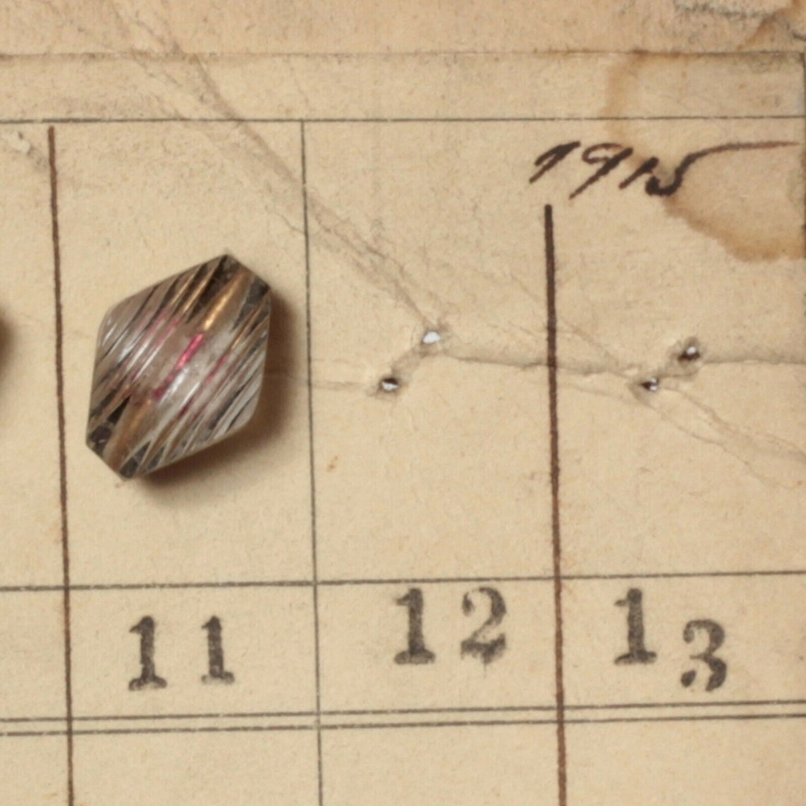 1915 Sample card (136) Czech antique paperweight glass buttons