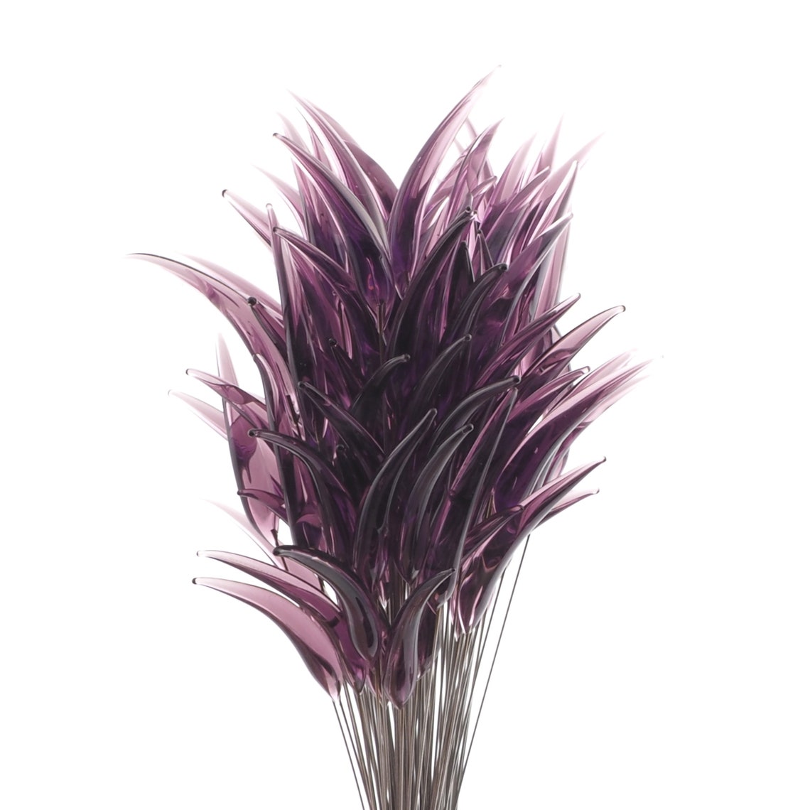 Czech lampwork purple amethyst glass flower spike earring headpin glass bead (1 bead)