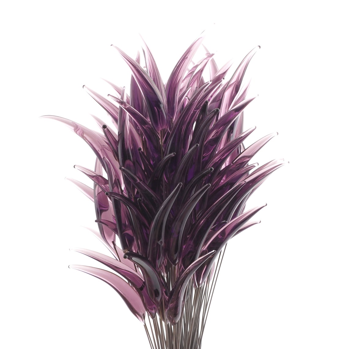 Czech lampwork purple amethyst glass flower spike earring headpin glass bead (1 bead)