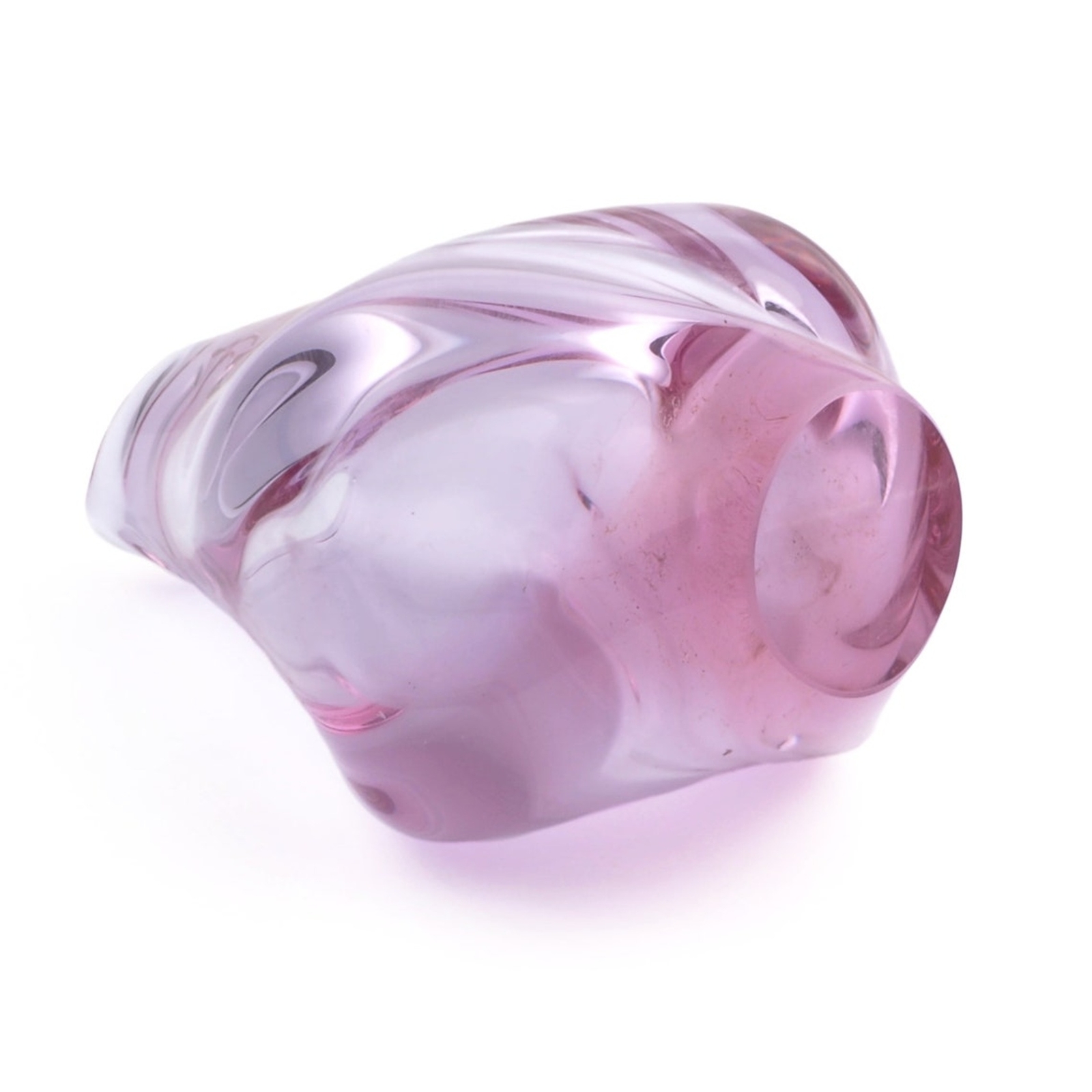 Vintage Czech 1960's Alexandrite glass flower vase mid century modern