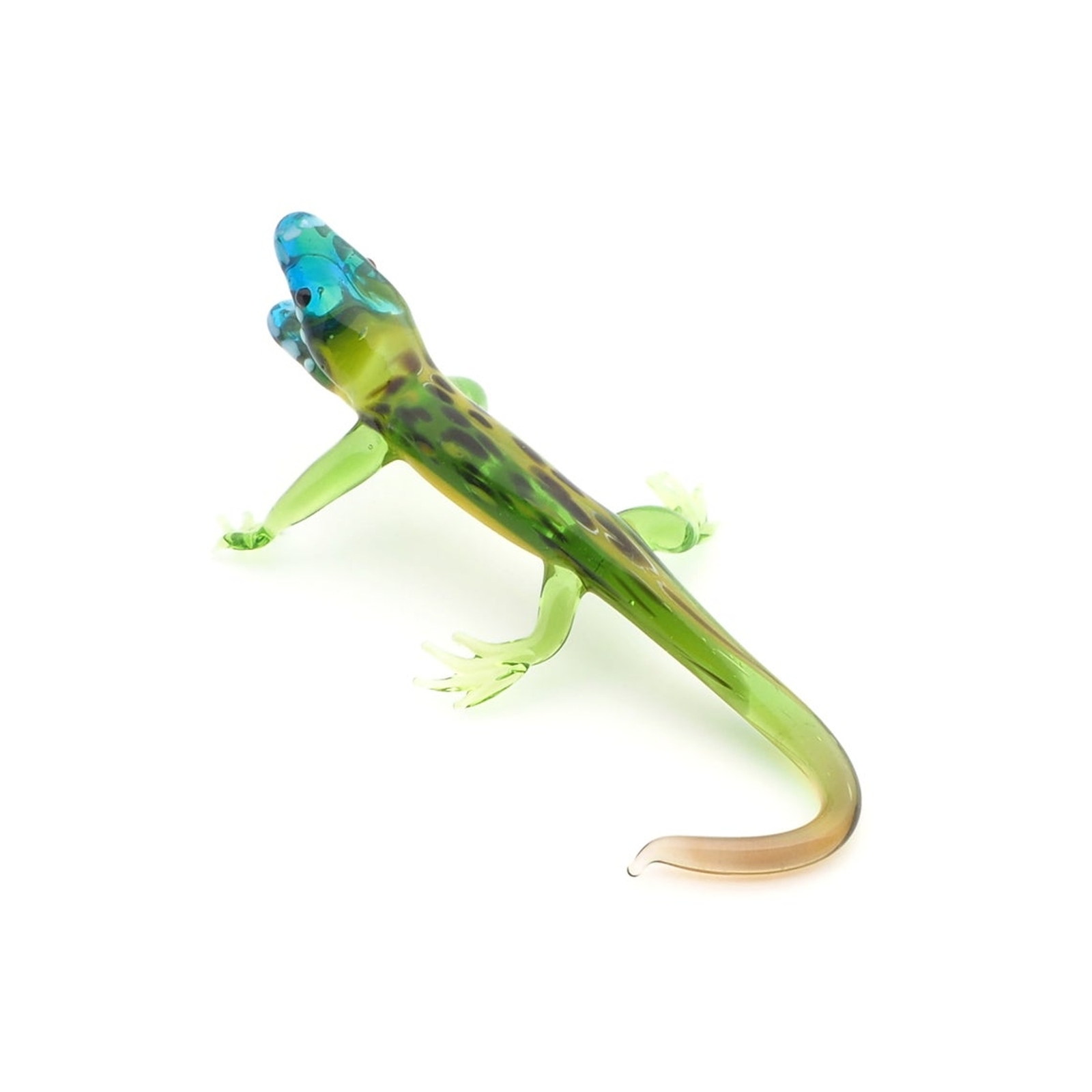 Czech handmade lampwork glass miniature lizard Iguana figurine ornament