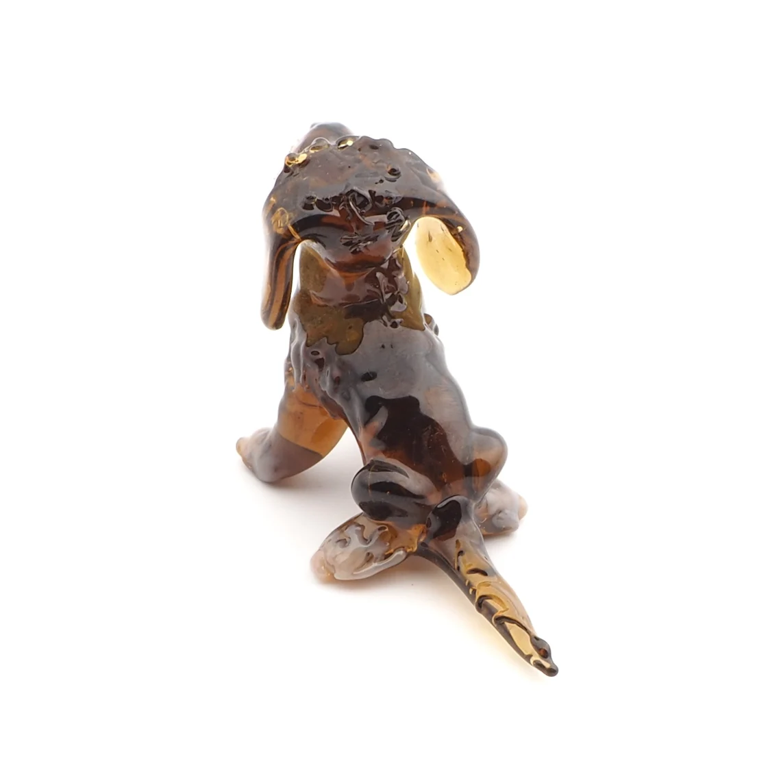 Czech lampwork glass miniature Schnauzer dog figurine ornament
