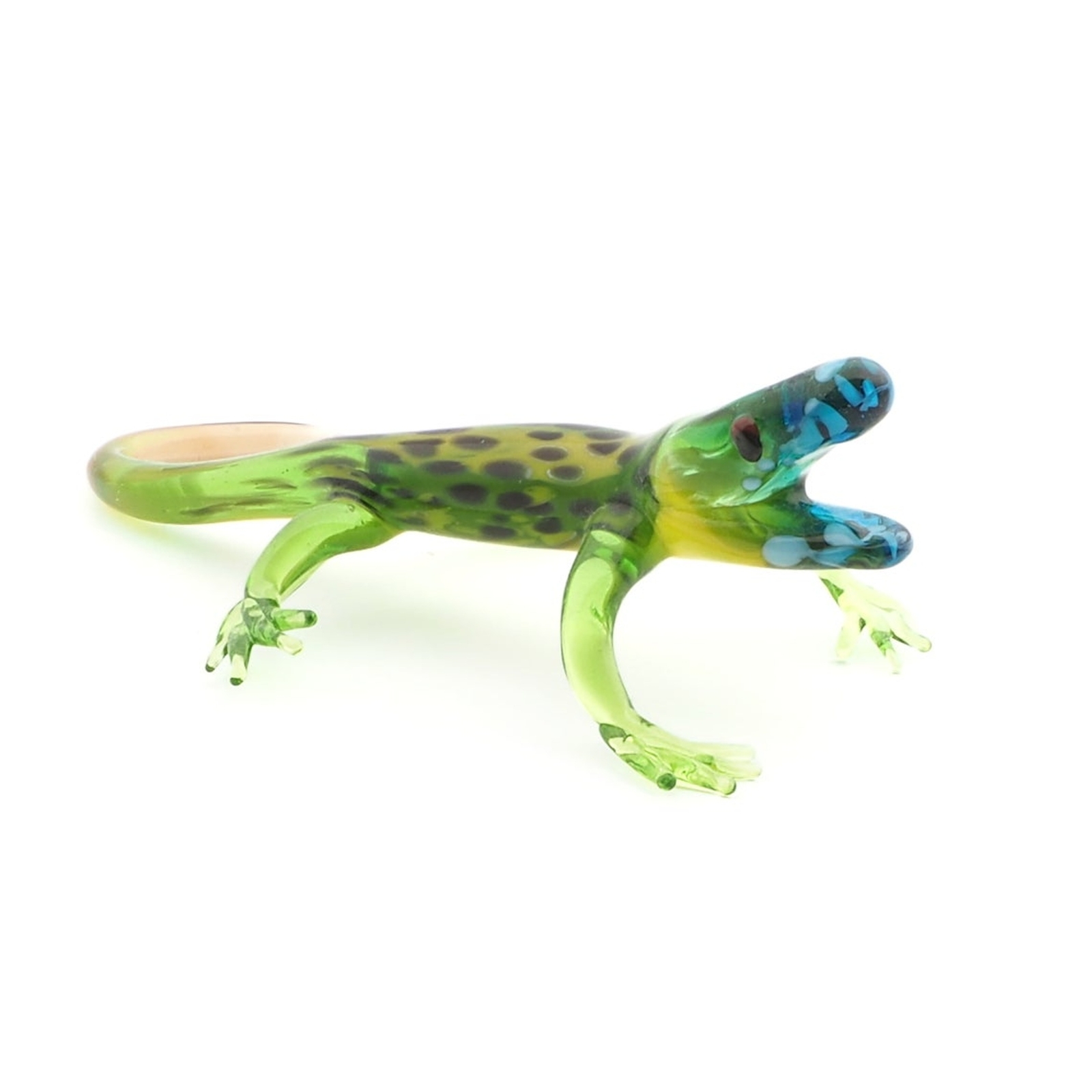 Czech handmade lampwork glass miniature lizard Iguana figurine ornament