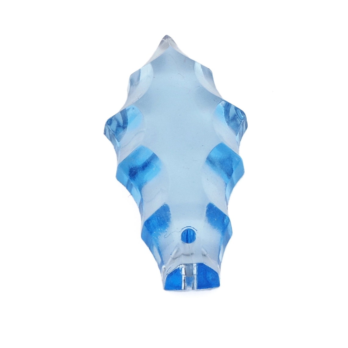 Vintage Czech half cut baroque blue glass Chandelier Prism 53mm