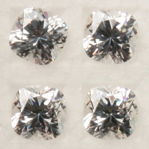 Lot (100) 6mm Austrian D.S vintage faceted cubic Zirconia cushion cut diamond gemstones