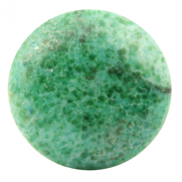Large 24mm Czech vintage green matrix marbled faux gemstone round molded glass cabochon
