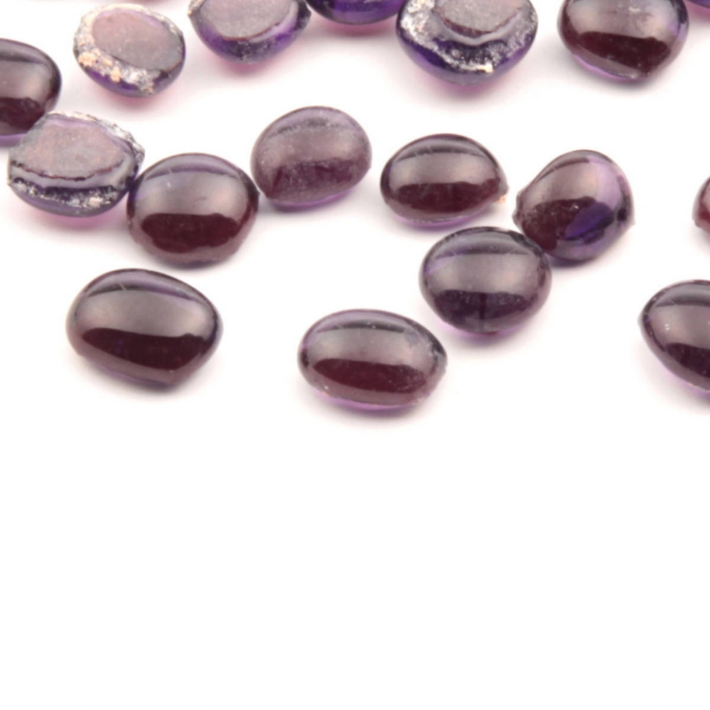 Lot (27) C19th Czech Bohemian antique purple amethyst glass cabochon drops 