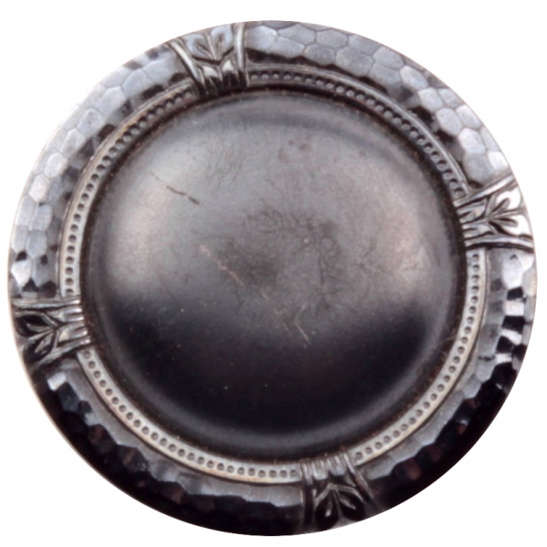 27mm antique Art Nouveau Czech metallic lustre black arts and crafts glass button