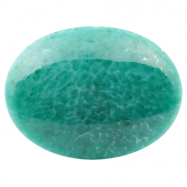 Large 40x30mm Czech vintage green satin marbled faux gemstone oval glass cabochon
