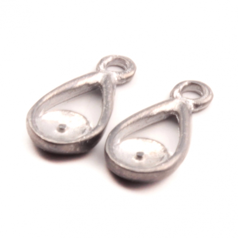 Pair (2) 16mm vintage metal bead cup pendant earring jewelry making raw findings