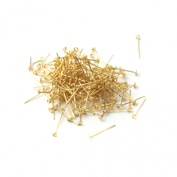 Lot (200) 18mm vintage gold tone chandelier nail head connector pins prism hangers