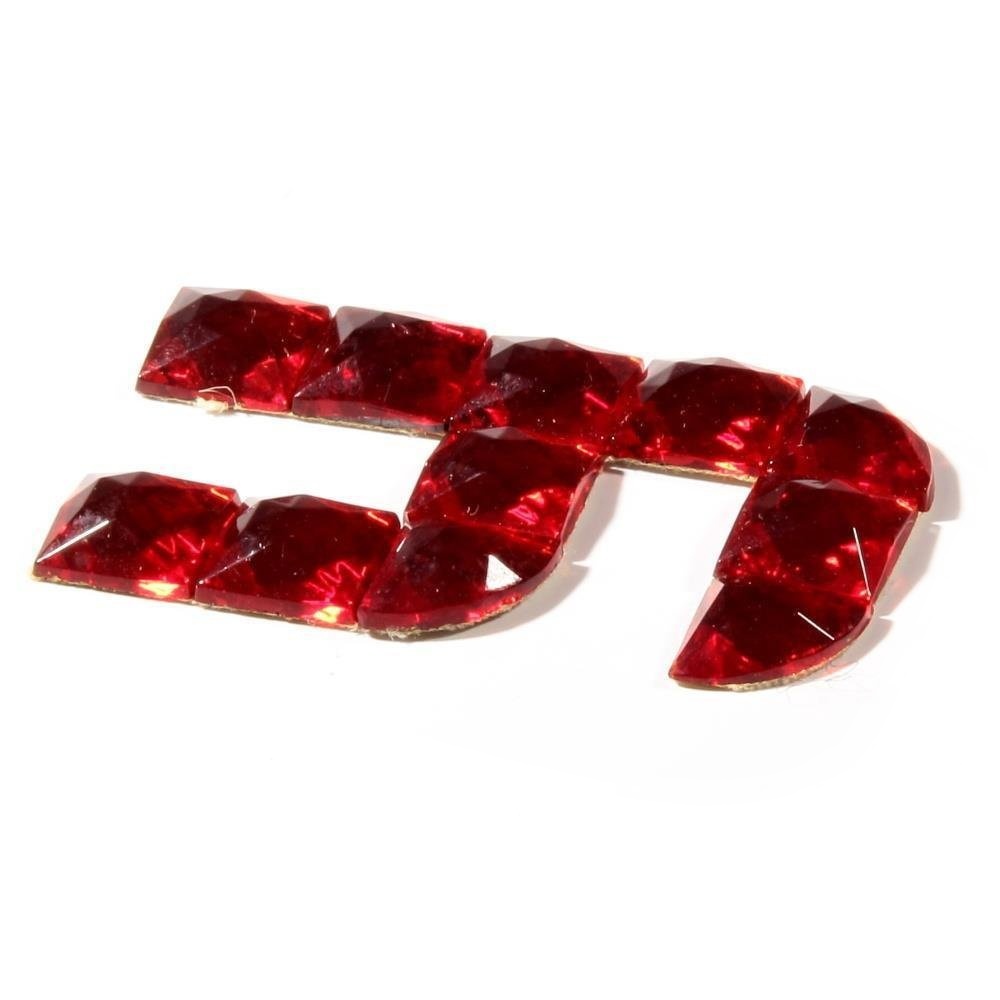 Czech vintage fabric back red glass rhinestone letter Y clothing embellishment
