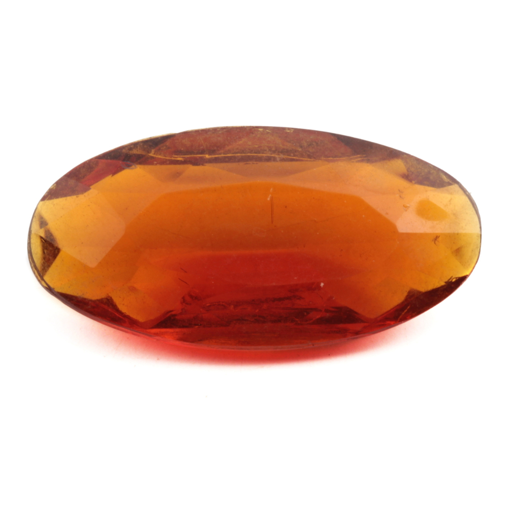 Large Czech vintage oval faceted amber topaz glass rhinestone 30x15mm