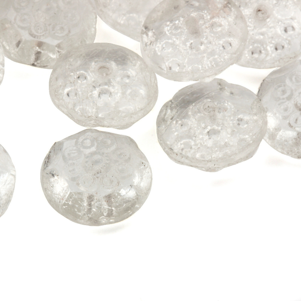 WHITE FLOWER BUTTONS 14mm