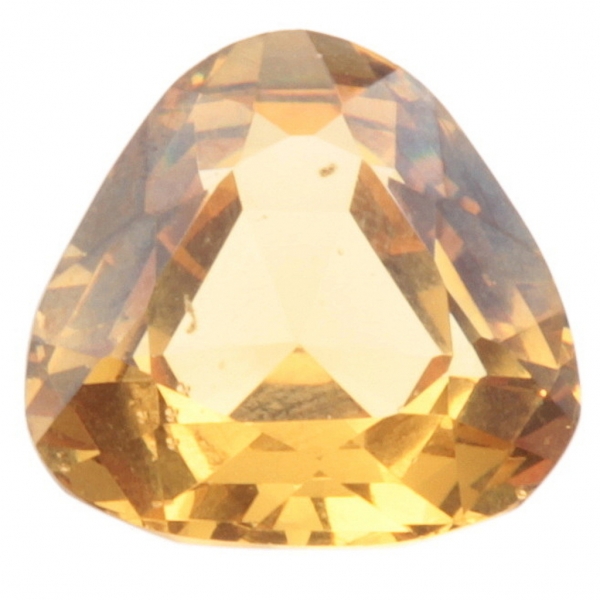 17mm large Czech vintage triangle hand faceted citrine yellow glass rhinestone