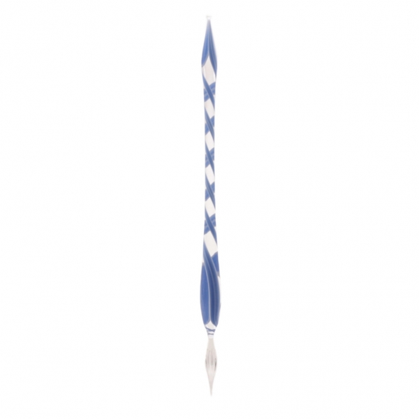 Czech handmade glass blue filigree twist spiral dip dipping calligraphy pen artist gift