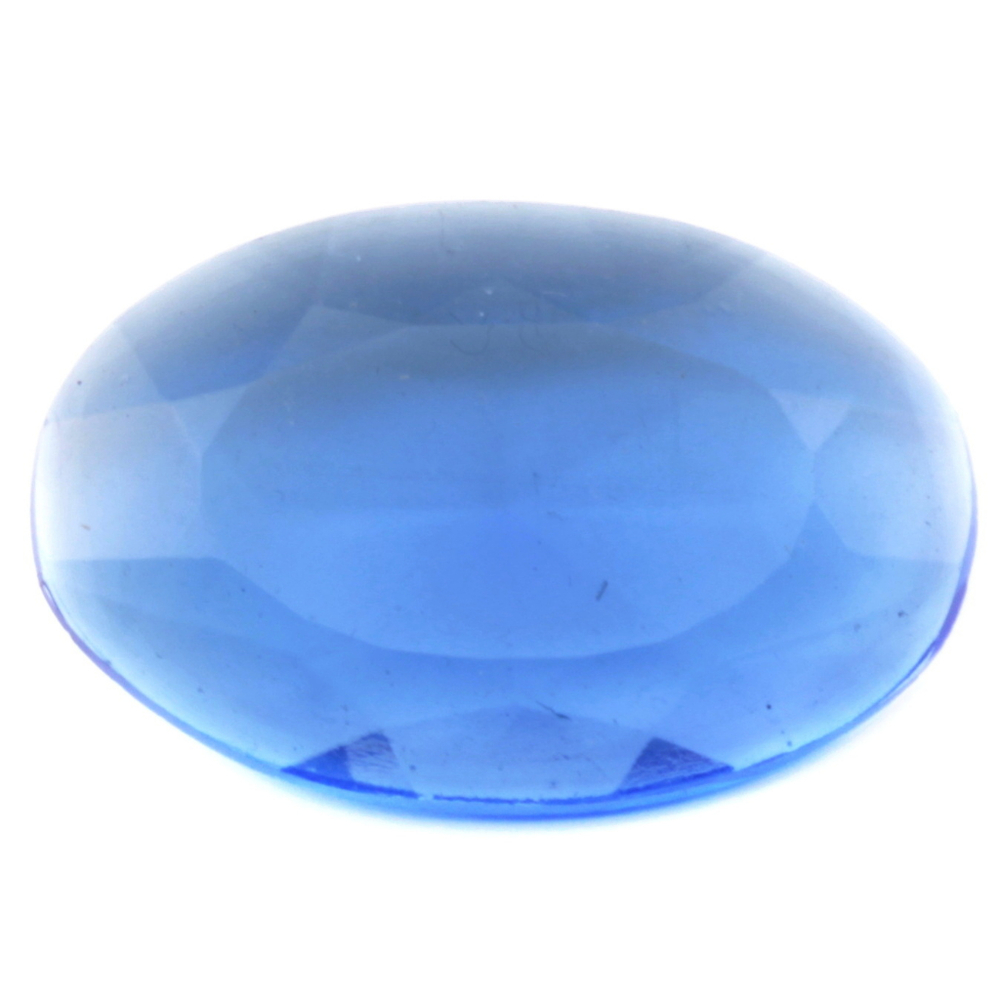 Large Czech vintage oval sapphire blue glass rhinestone 32x21mm