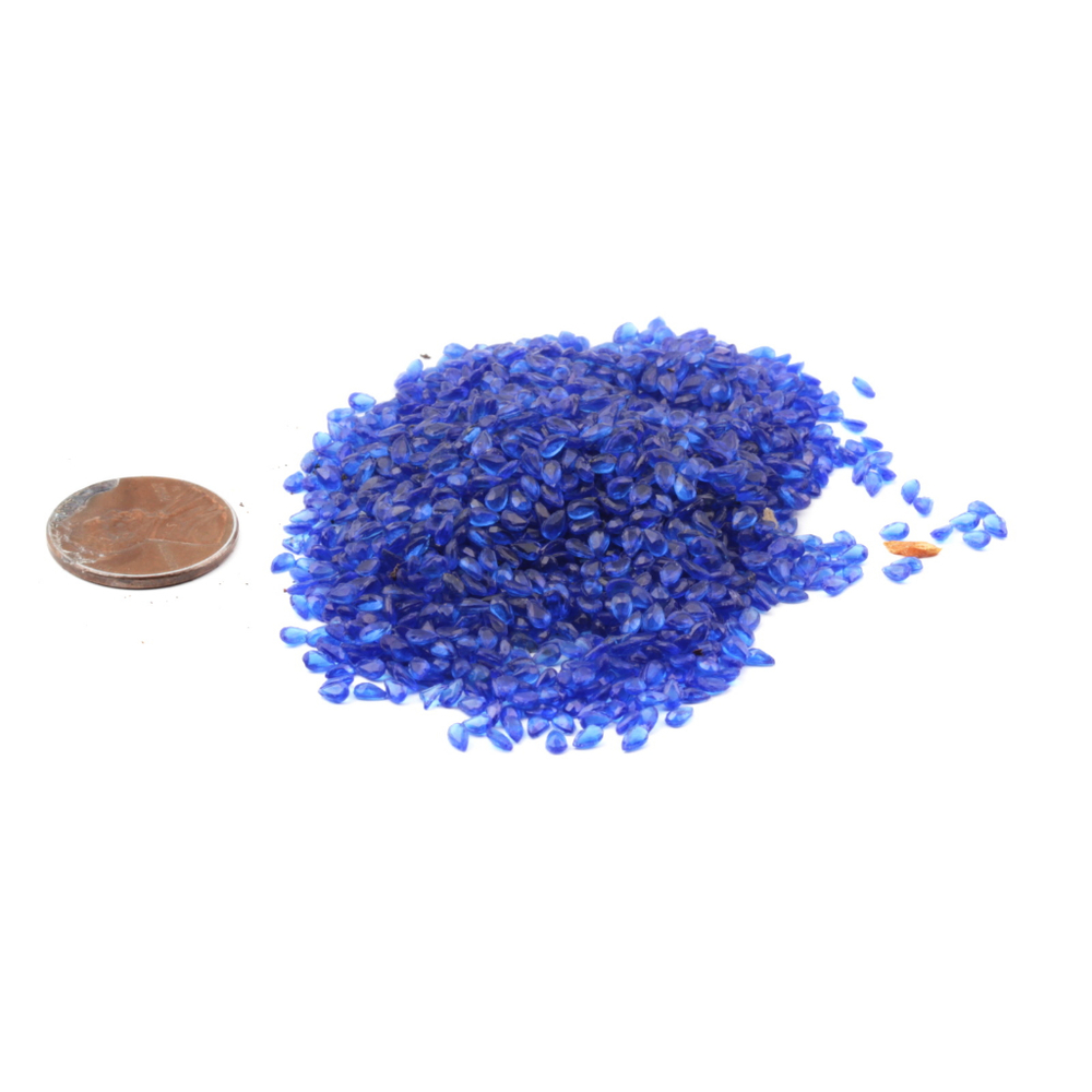 Lot (2000+) Czech vintage sapphire blue micro teardrop glass rhinestones 3mm