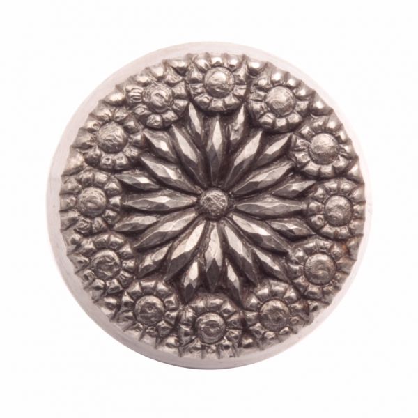 36mm multi floral Art Deco Antique vintage Czech glass button steel punch mold die press stamp cabochon jewelry making