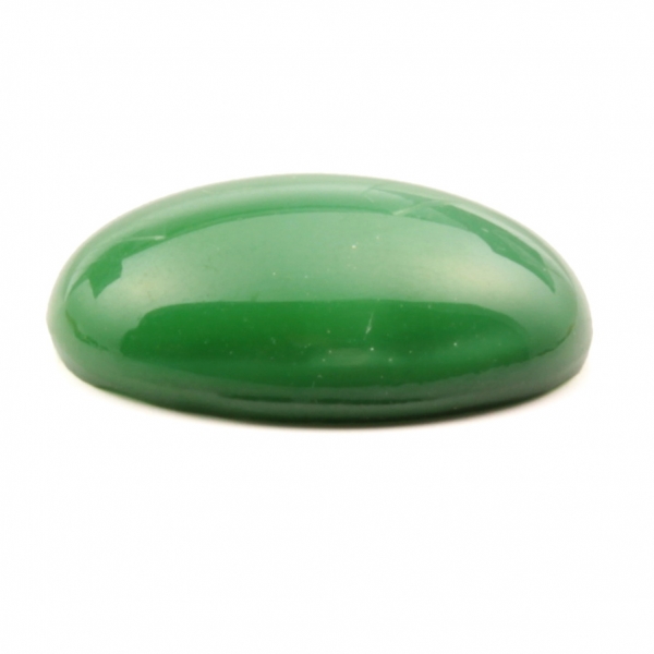 Large 25x18mm Czech vintage green satin moonglow oval glass cabochon