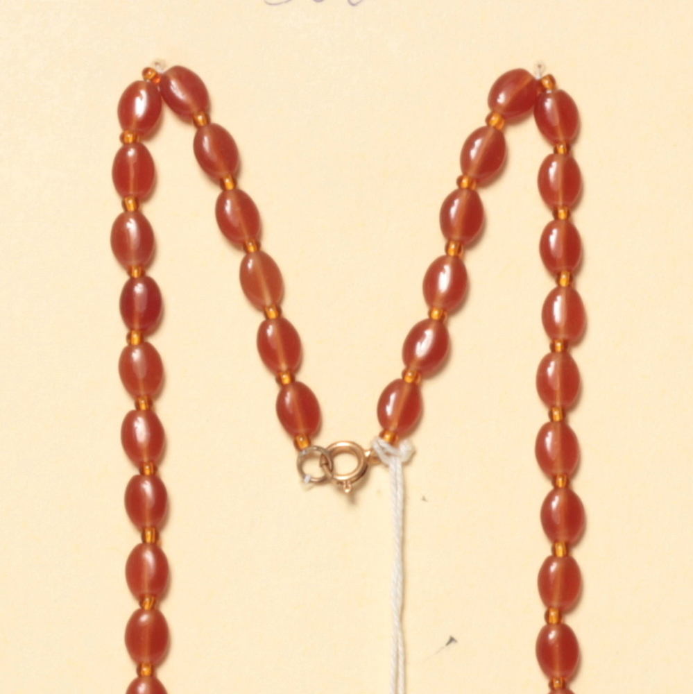 Vintage Czech necklace topaz opaline oval glass beads