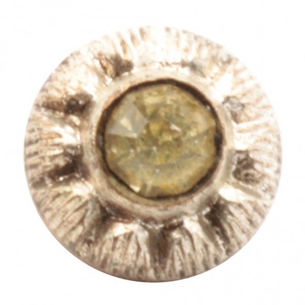 8mm Antique Victorian German Czech glass rhinestone metal dimi flower button