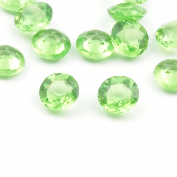 Lot (12) 5mm ss22 Czech Vintage round faceted light green glass rhinestones