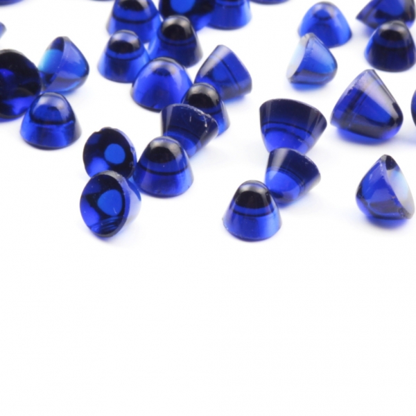 Lot (75) Czech vintage sapphire blue high domed micro glass cabochons