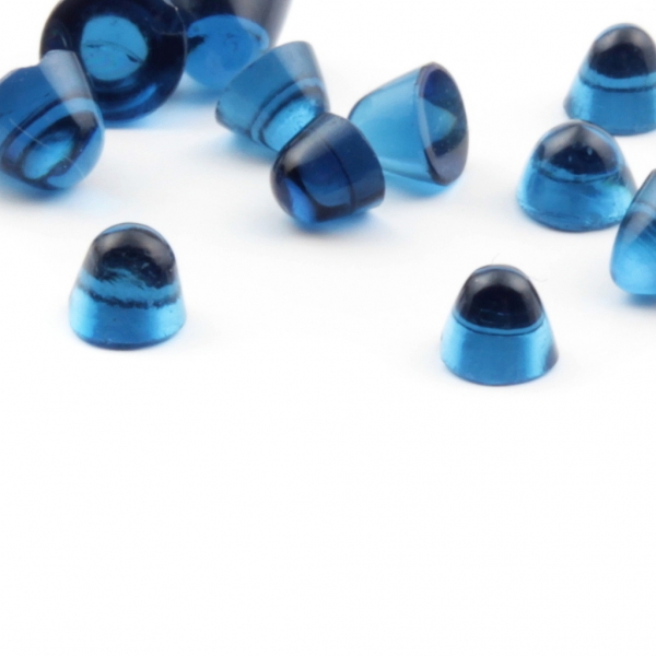 Lot (13) Czech vintage blue high domed micro glass cabochons