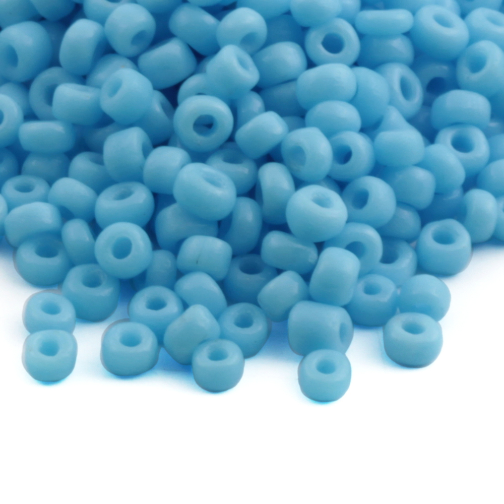 Lot 1920's vintage Czech pale blue rondelle glass seed beads (1100) 0.5-2mm