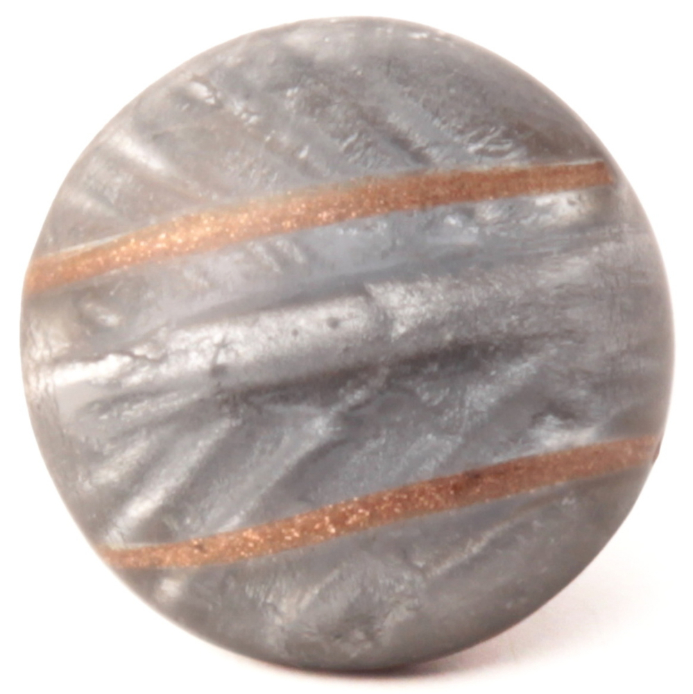 Victorian antique Czech gold striped crystal silver foil rosette shank glass button 14mm