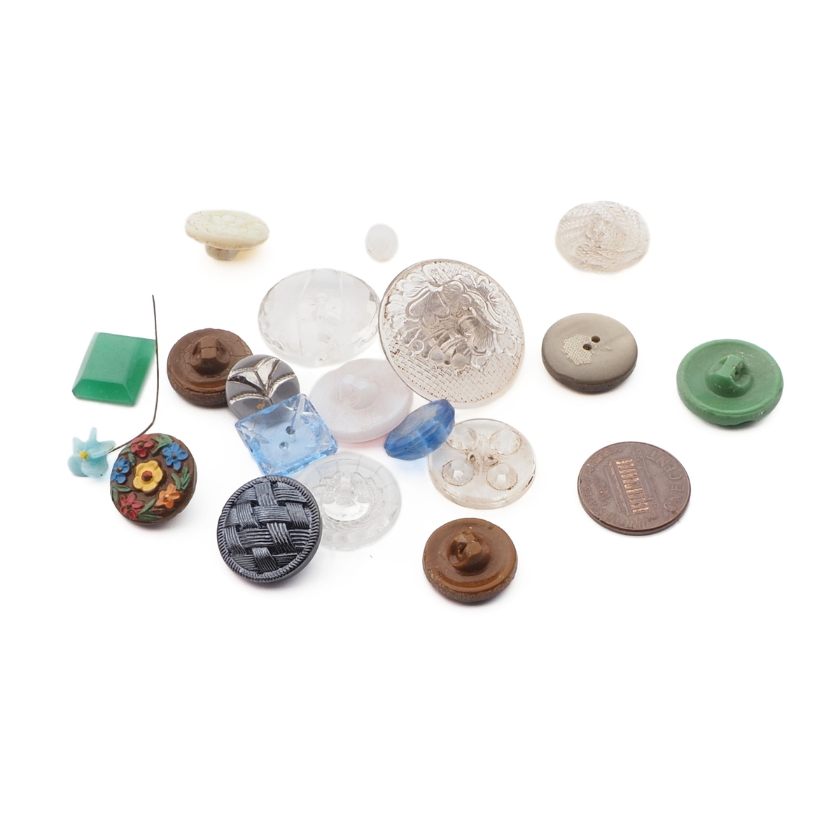 Lot (18) assorted Czech 1930's vintage glass buttons