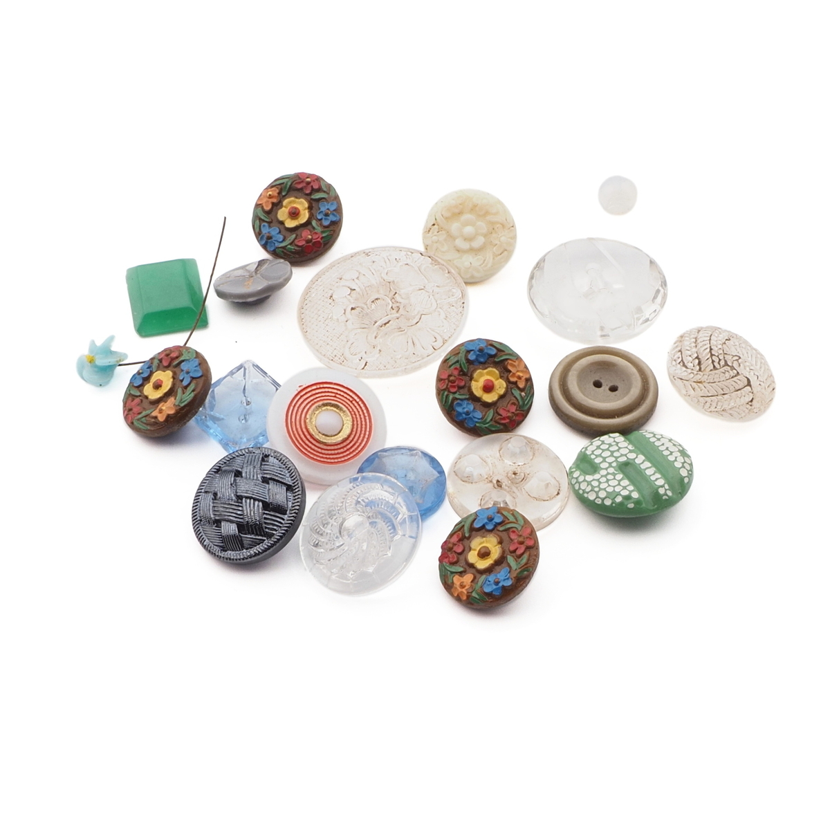 Lot (18) assorted Czech 1930's vintage glass buttons