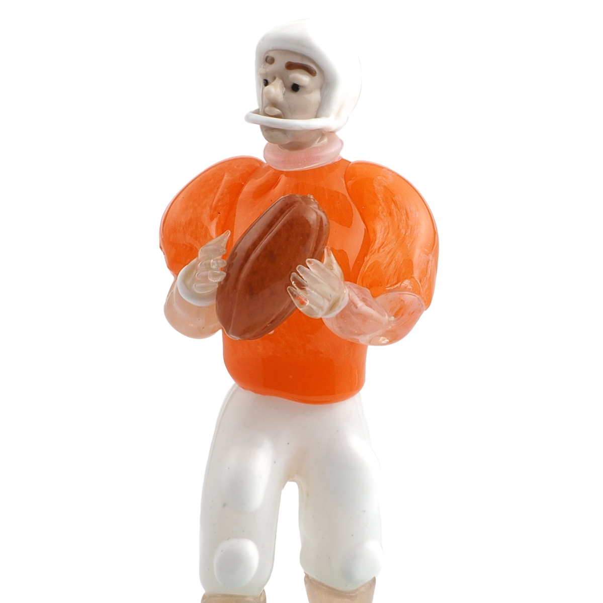 Rare Czech original vintage lampwork glass American football player figurine Zelezny Brod Sklo