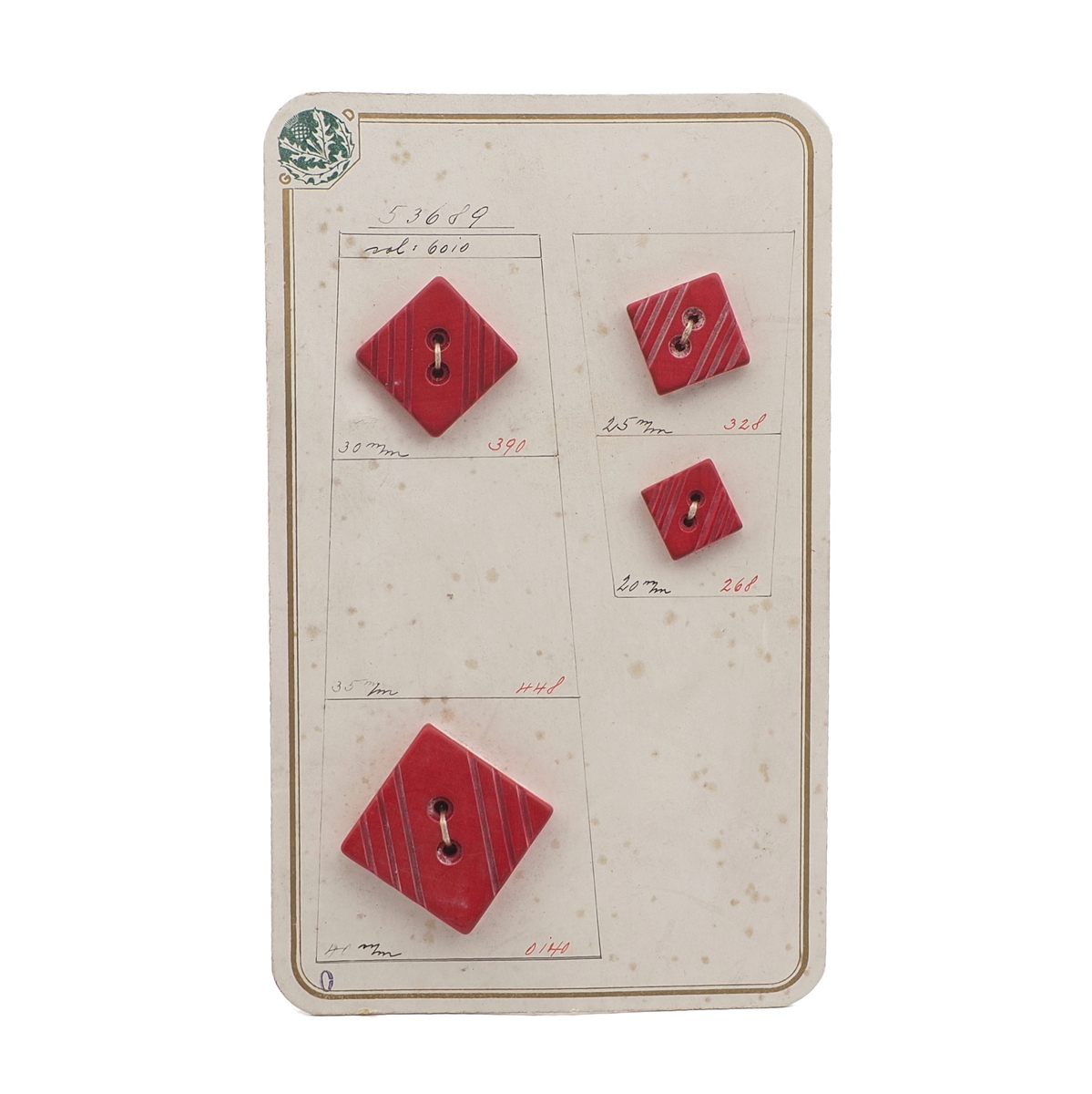 1950's Yellow Buttons 25mm on Card 1950's Yellow Buttons 25mm on Card