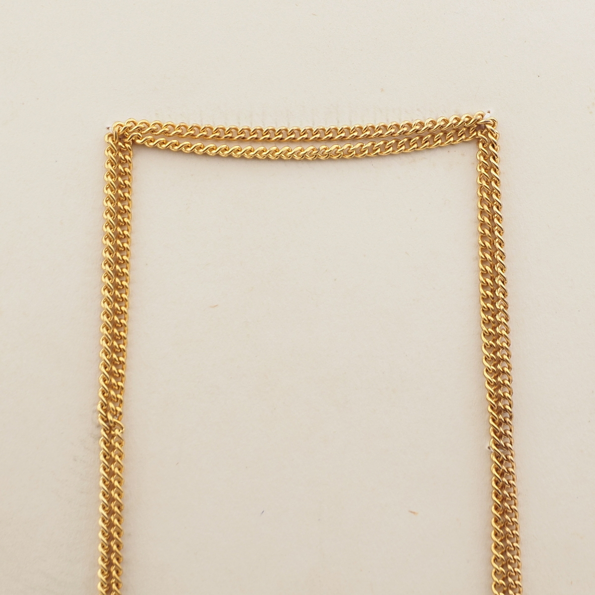 Czech vintage gold chain pendant necklace yellow satin atlas glass beads