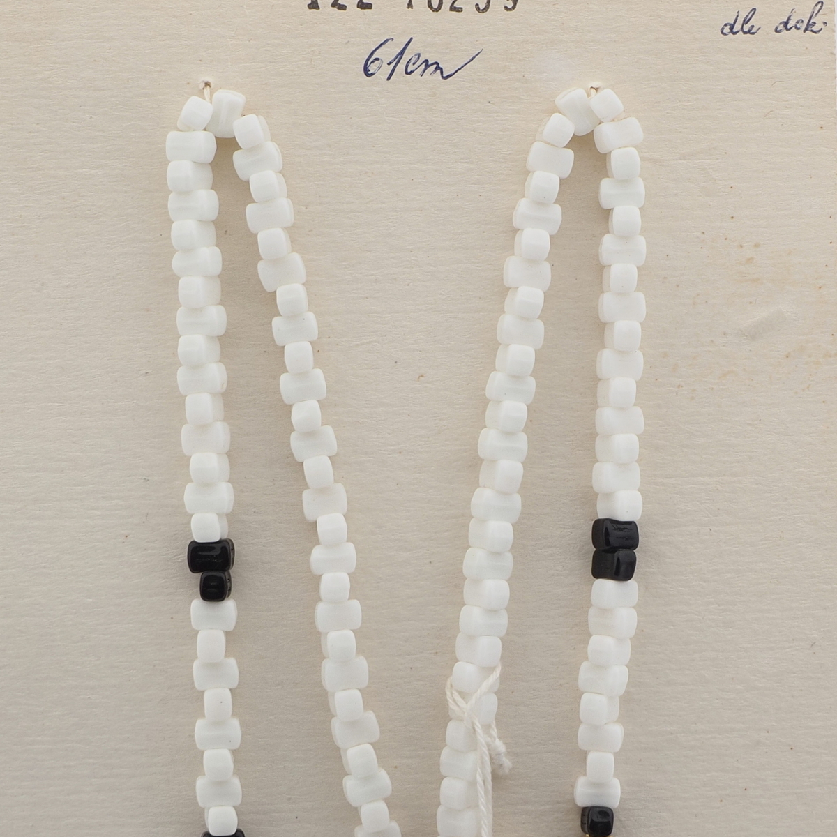 Czech vintage necklace black white rectangle bicone glass beads 24"