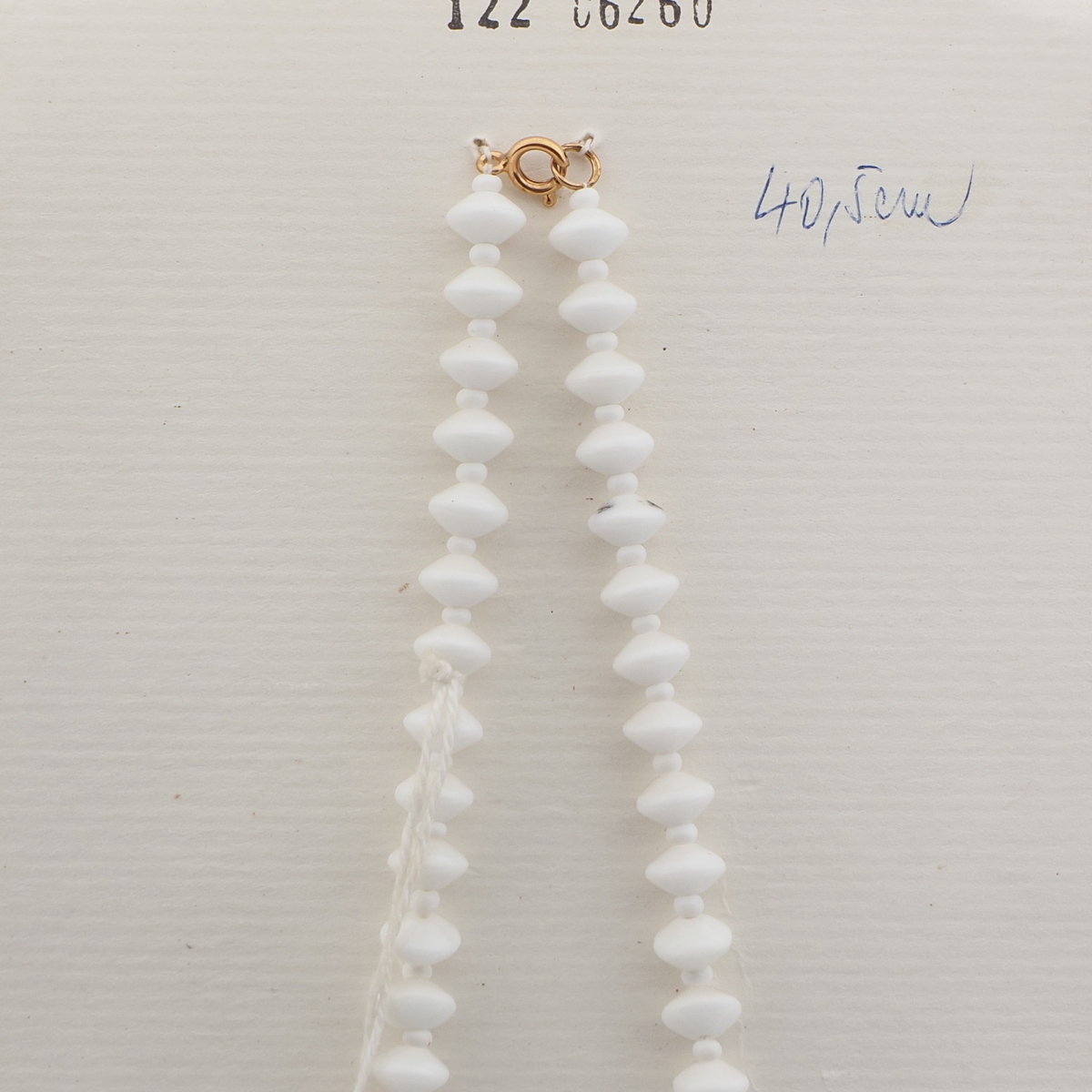 Czech vintage necklace white rondelle seed glass beads 16"