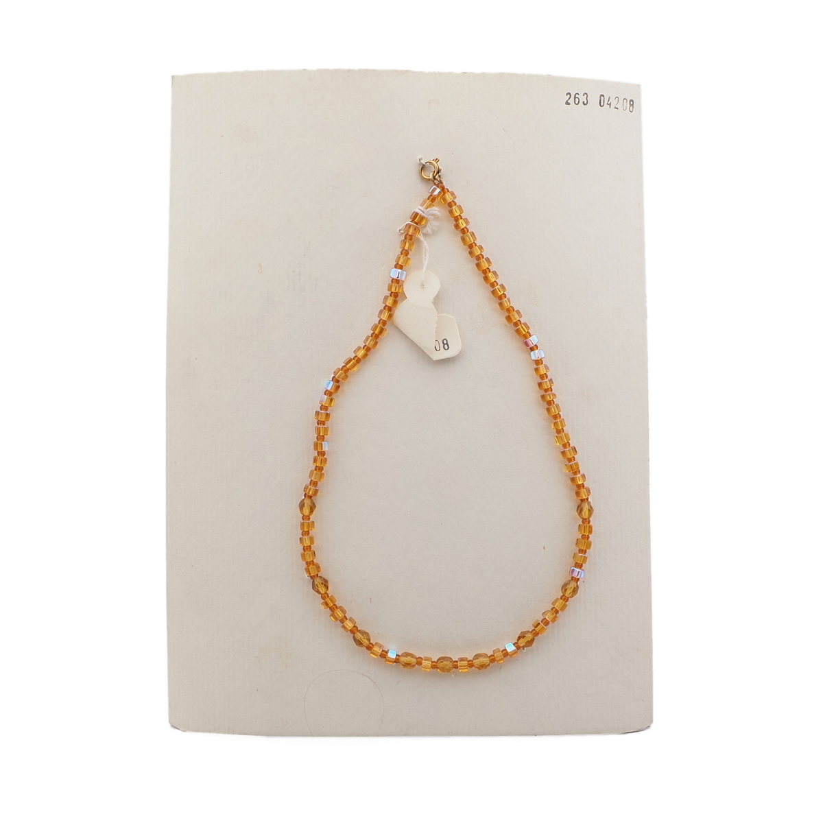 Czech vintage necklace vitrail topaz pentagon glass beads